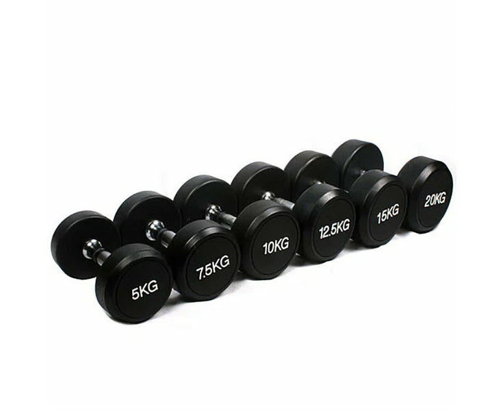 Commercial Round PU Dumbbells (Sold in Pairs)