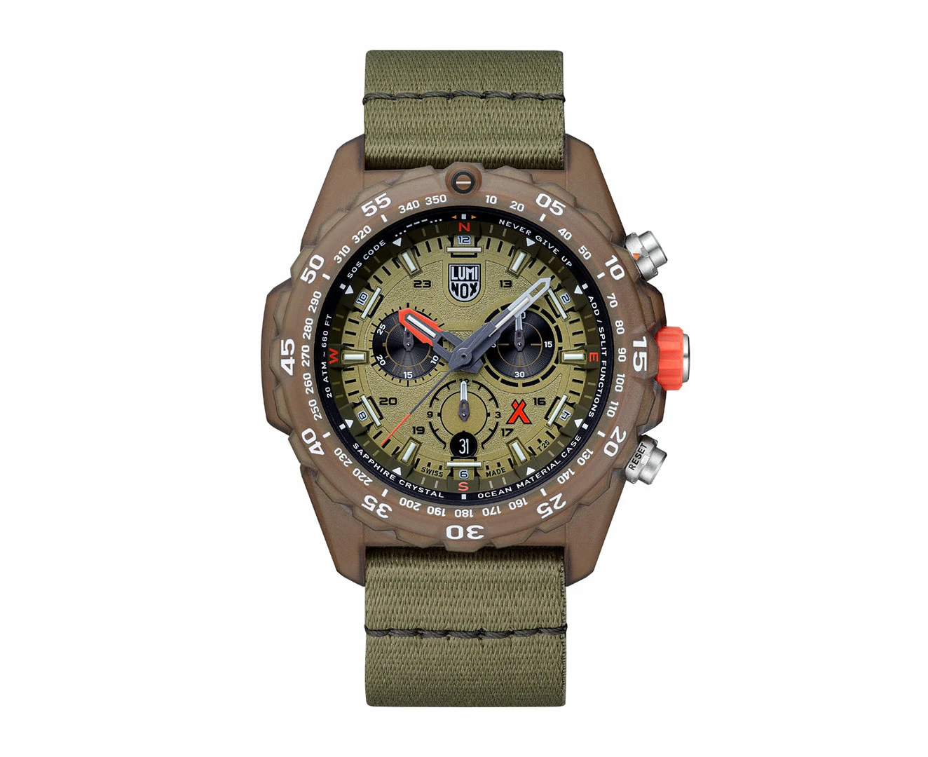 Luminox Bear Grylls Survival MASTER x #Tide ECO Chronograph Watch Green