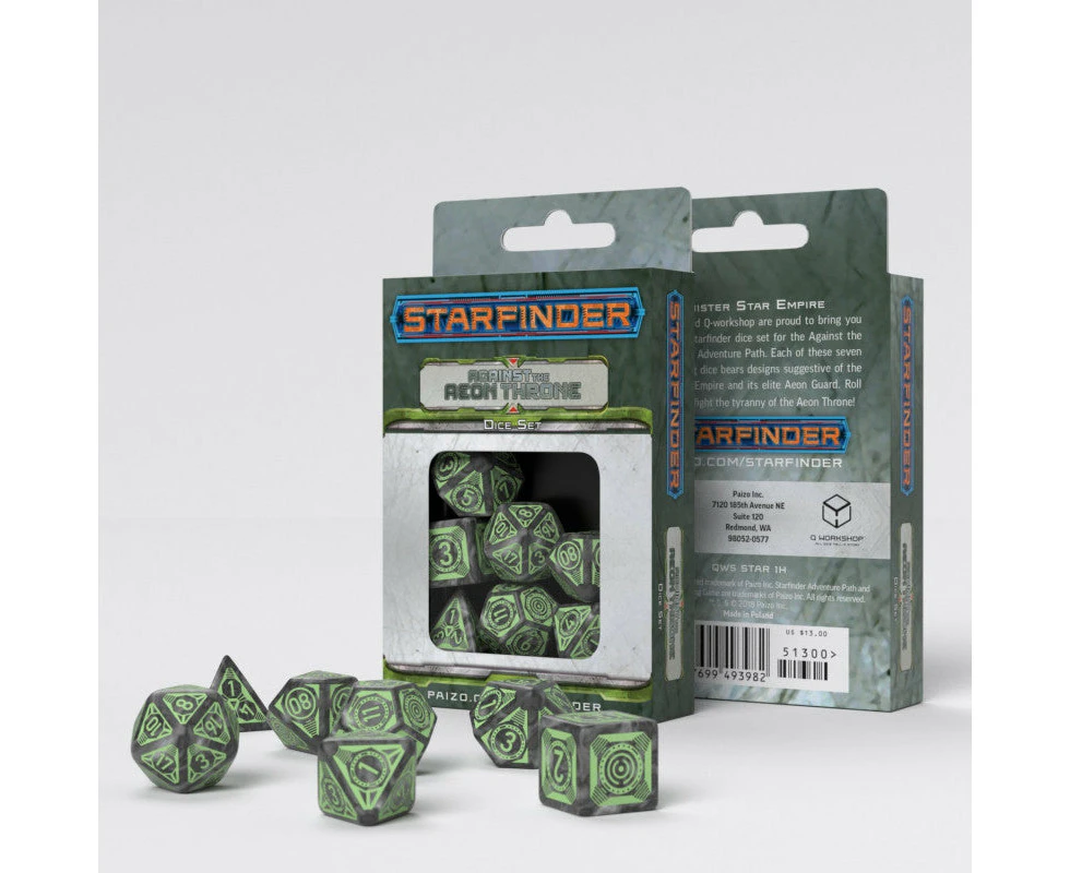 Q Workshop Starfinder Against The Aeon Throne Dice Set 7