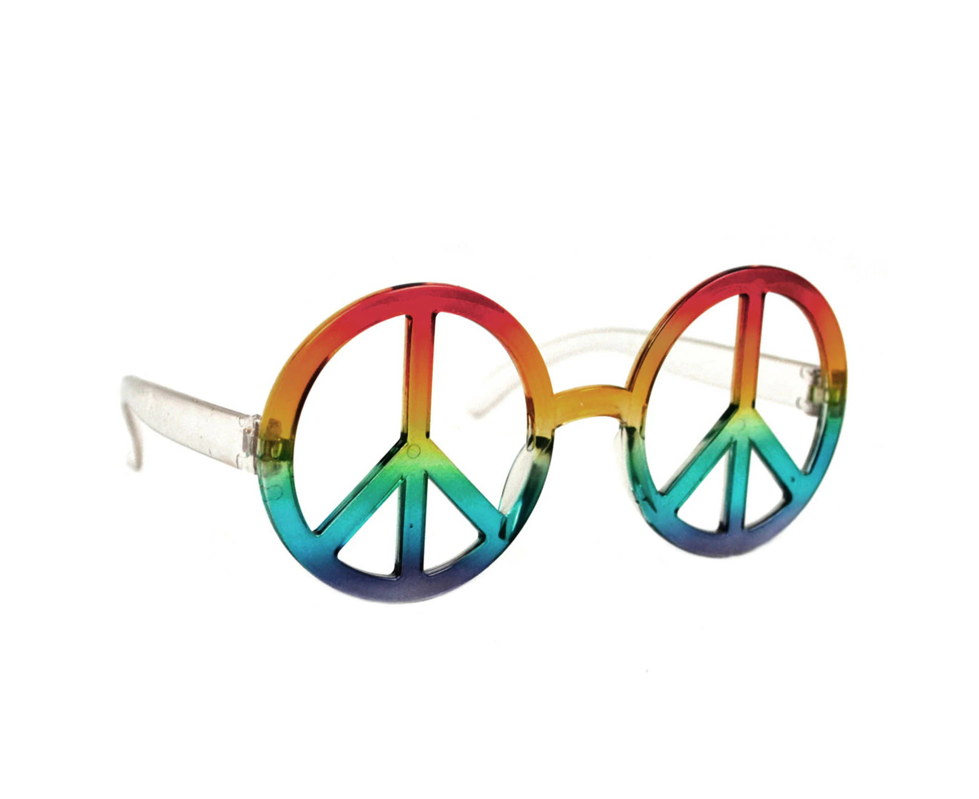 Rainbow Peace Sign Glasses Hippie 1960s