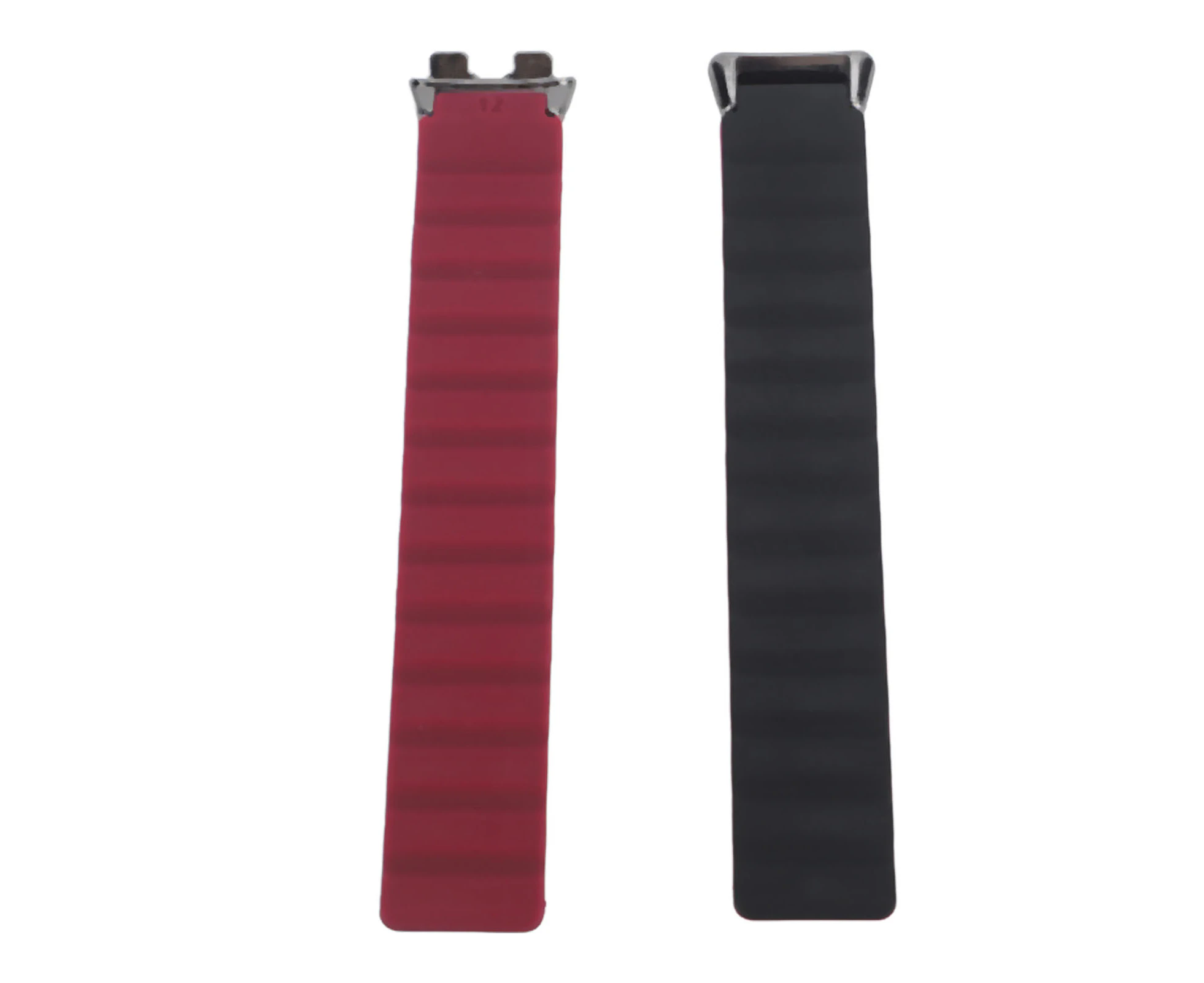 Silicone Magnetic Watch Band Adjustable Quick Release Flexible Sweatproof Comfortable Replacement Sports Watch Strap Dark Red Wine