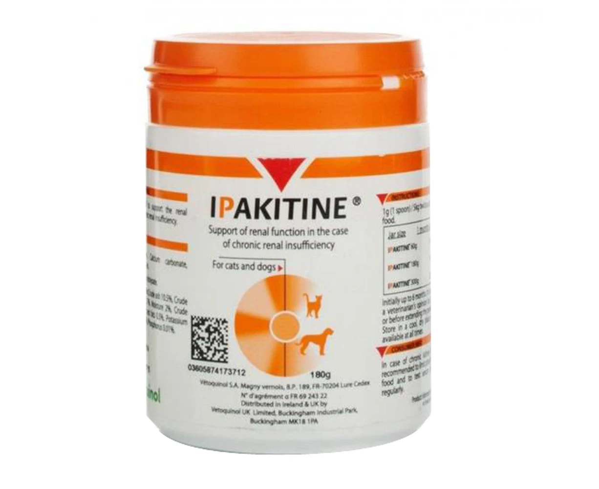 Ipakitine Calcium Supplement for Chronic Renal Failure in Cats & Dogs 180g