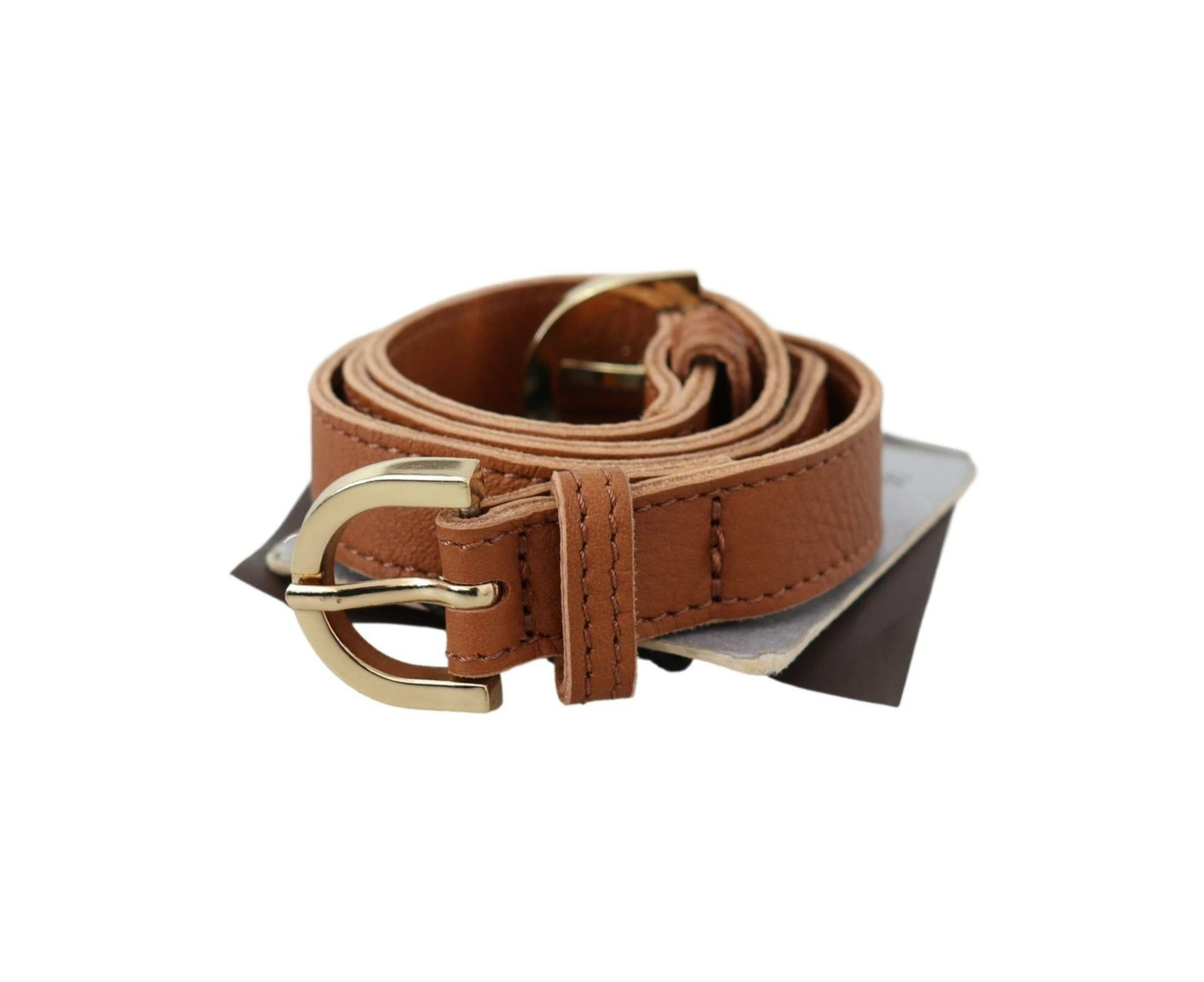 Double Buckle Light  Leather Waist Belt