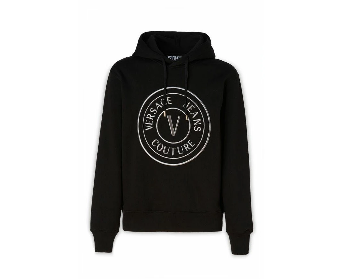 Versace Jeans Stunning Hooded Black Cotton Sweatshirt - S