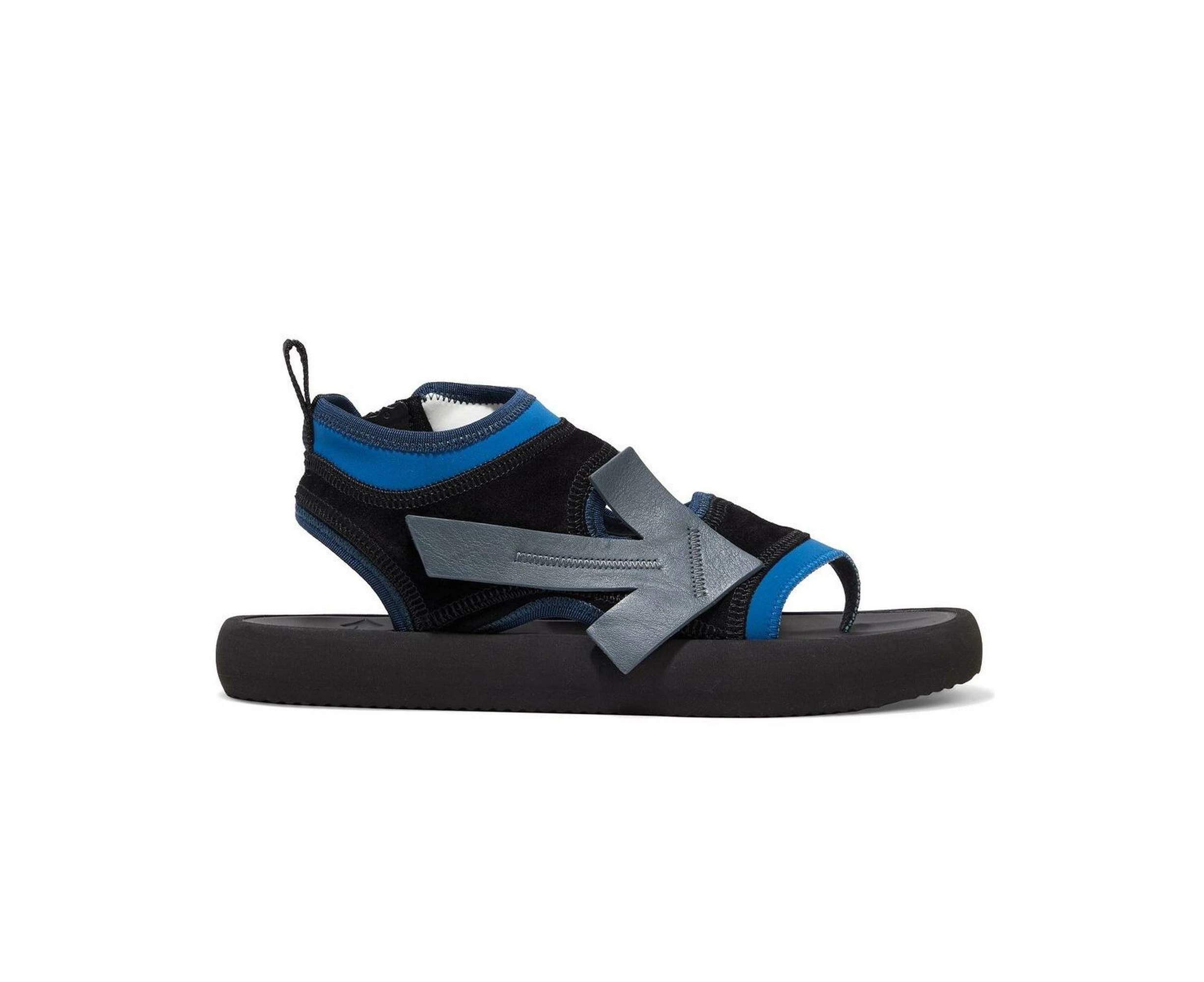 Neoprene Sandal with Zip Closure and Leather Logo