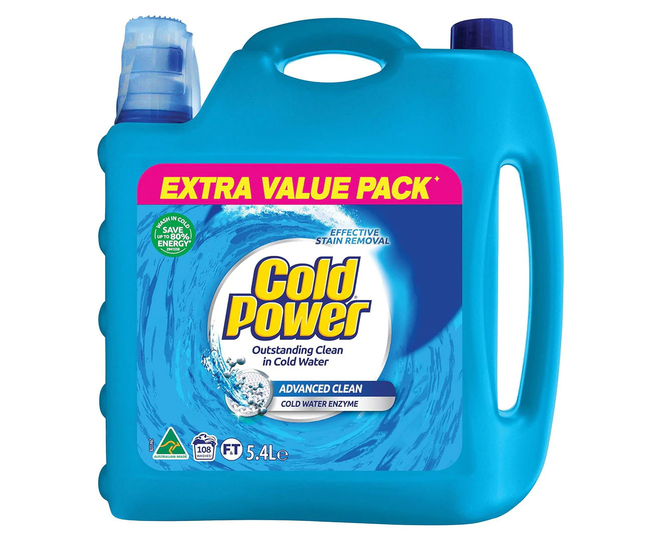 Cold Power Advanced Clean Front & Top Loader Laundry Liquid 5.4L