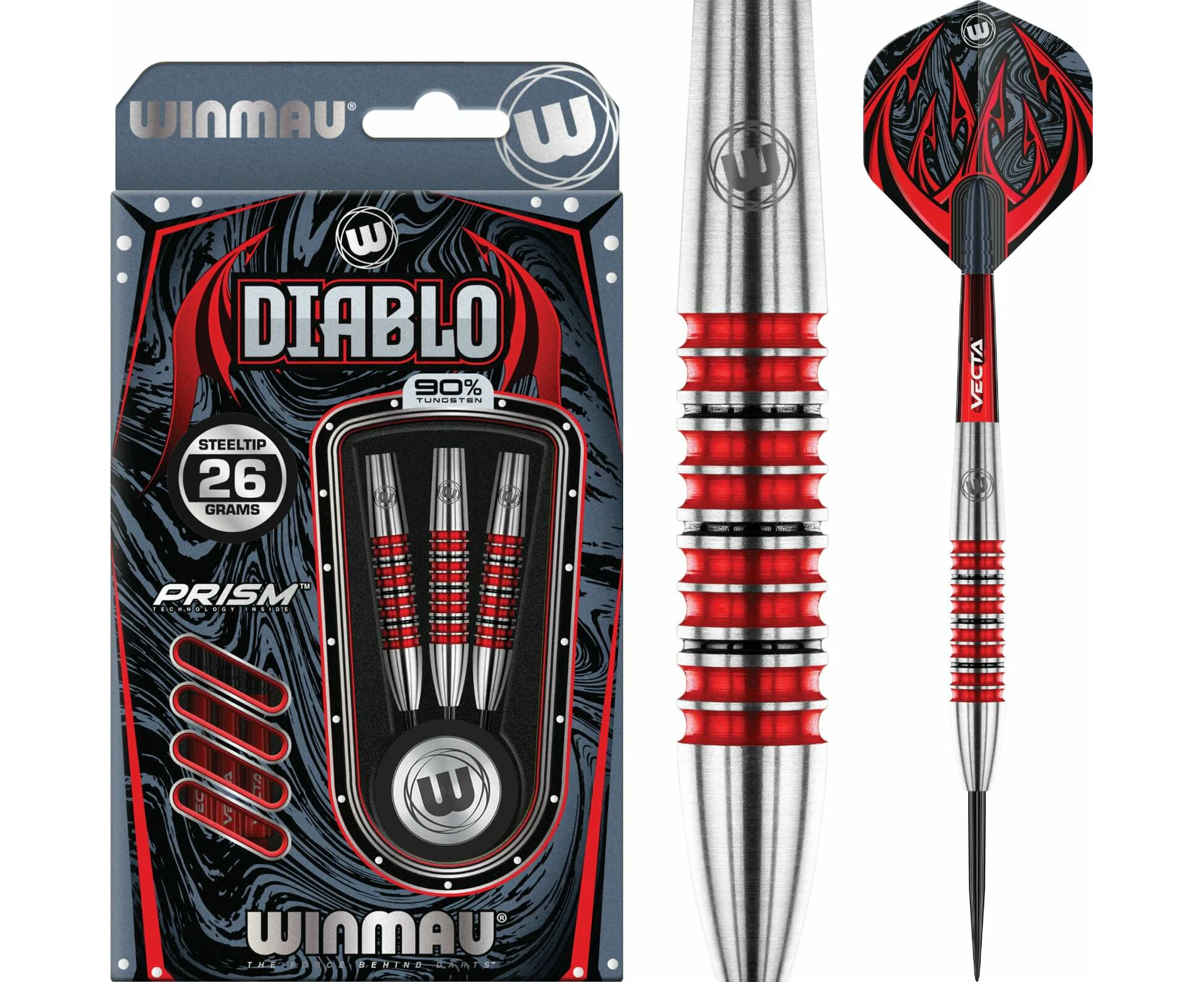 WINMAU 90% Tungsten Alloy Darts Diablo Soft Tip