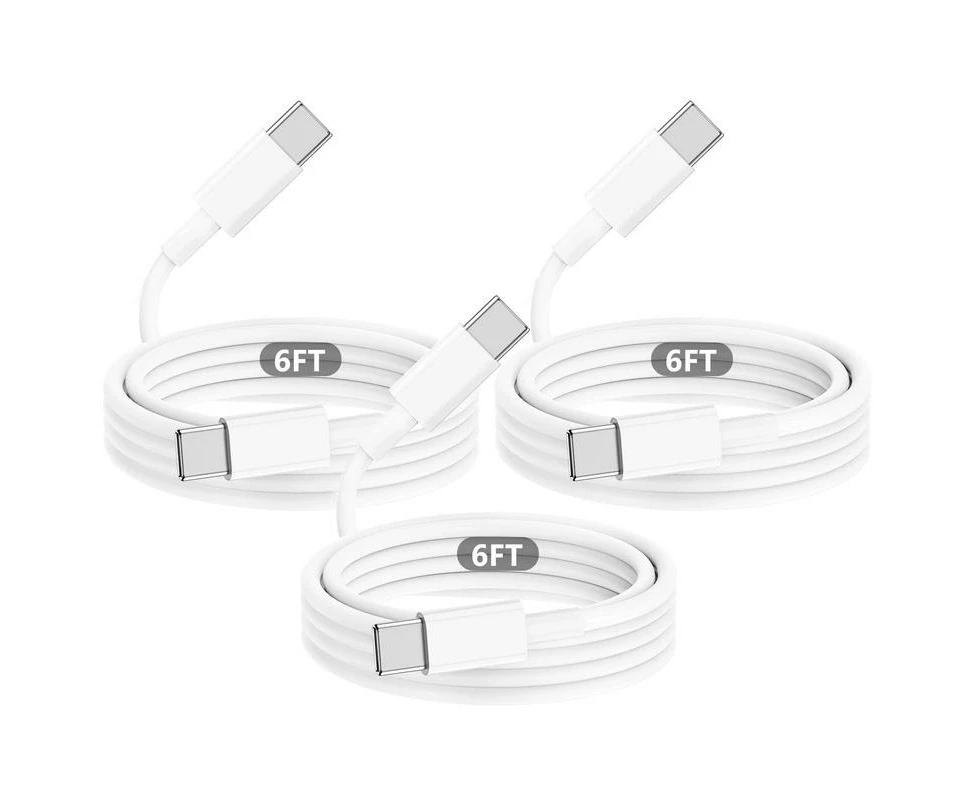 3-Pack Type C to C Cable 60W Fast Charging 2m/6FT Type C Cable Compatible with MacBook, Laptop, Samsung, iPad, Android Phones