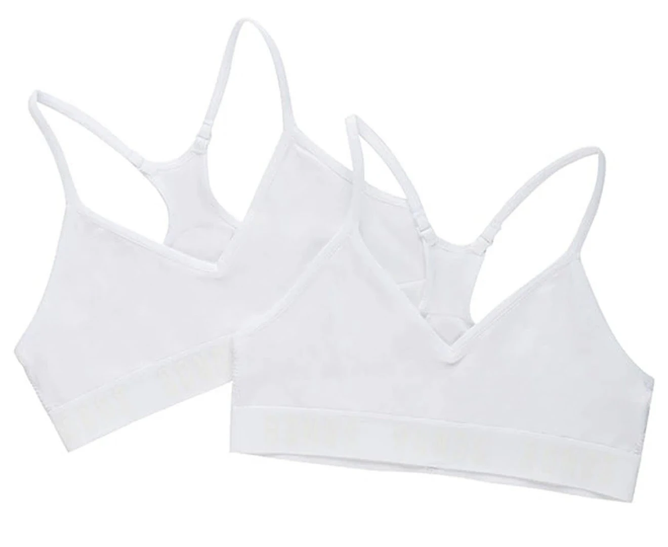 Bonds Youth Girls' Super Stretchies Seamfree Racerback Crop 2-Pack - White