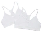 Bonds Youth Girls' Super Stretchies Seamfree Racerback Crop 2-Pack - White