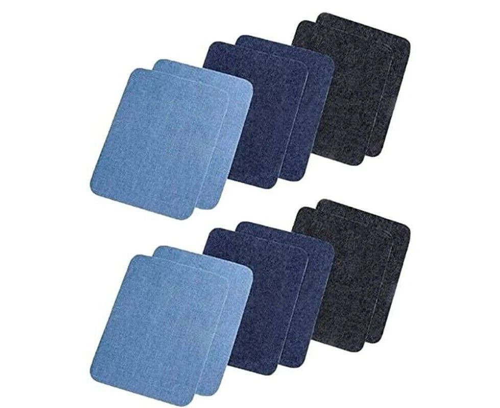 12Pcs Assorted Iron On Denim Fabric Mending Patches Repair Kits For Denim Jeans