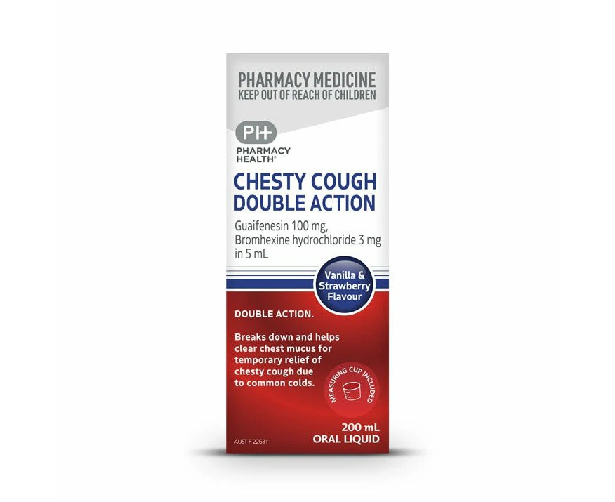 pharmacy health CHESTY COUGH DOUBLE ACTION 200ML