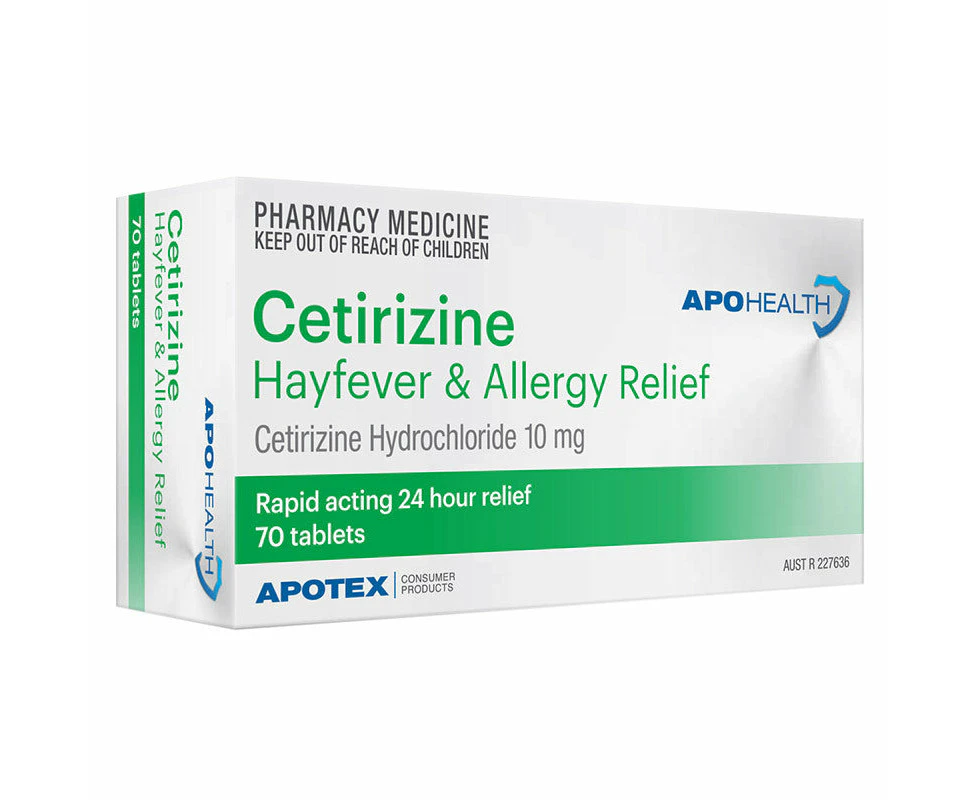 Apohealth Cetirizine Hayfever Allergy 10mg 70 Tablets