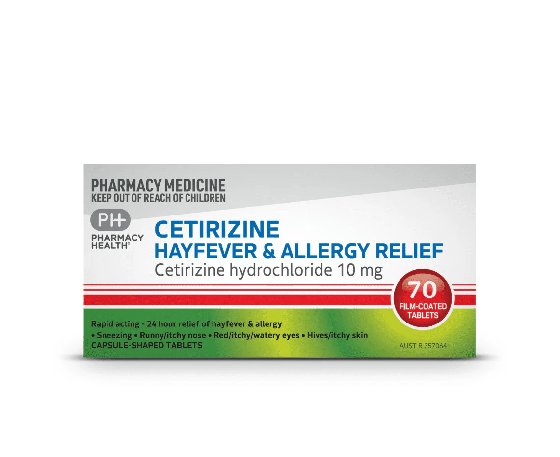 Pharmacy Health CETIRIZINE 10MG 70 TABLETS