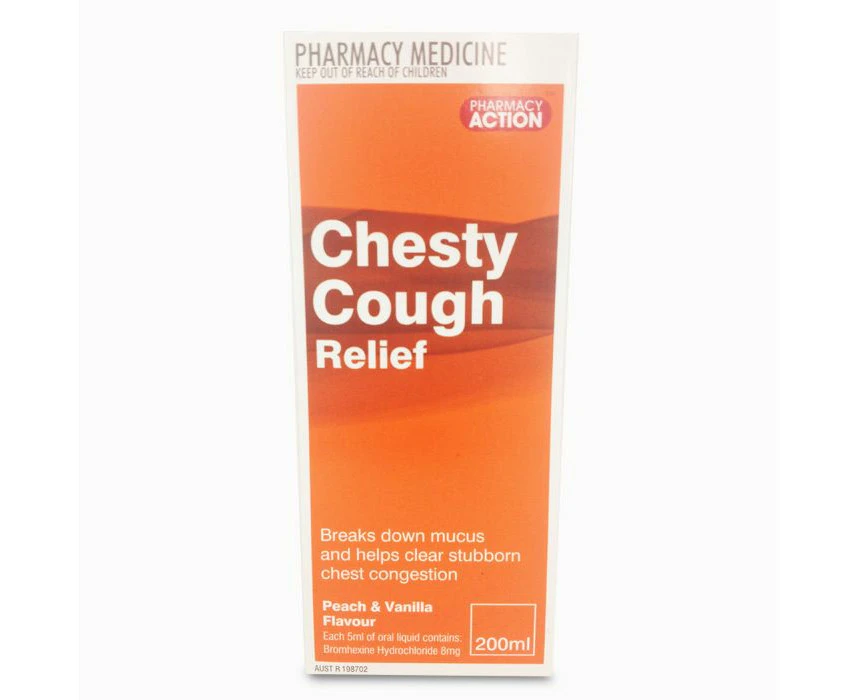 Pharmacy Action Chesty Cough Relief 200ml (Generic for Bisolvon Chesty Forte Liquid)