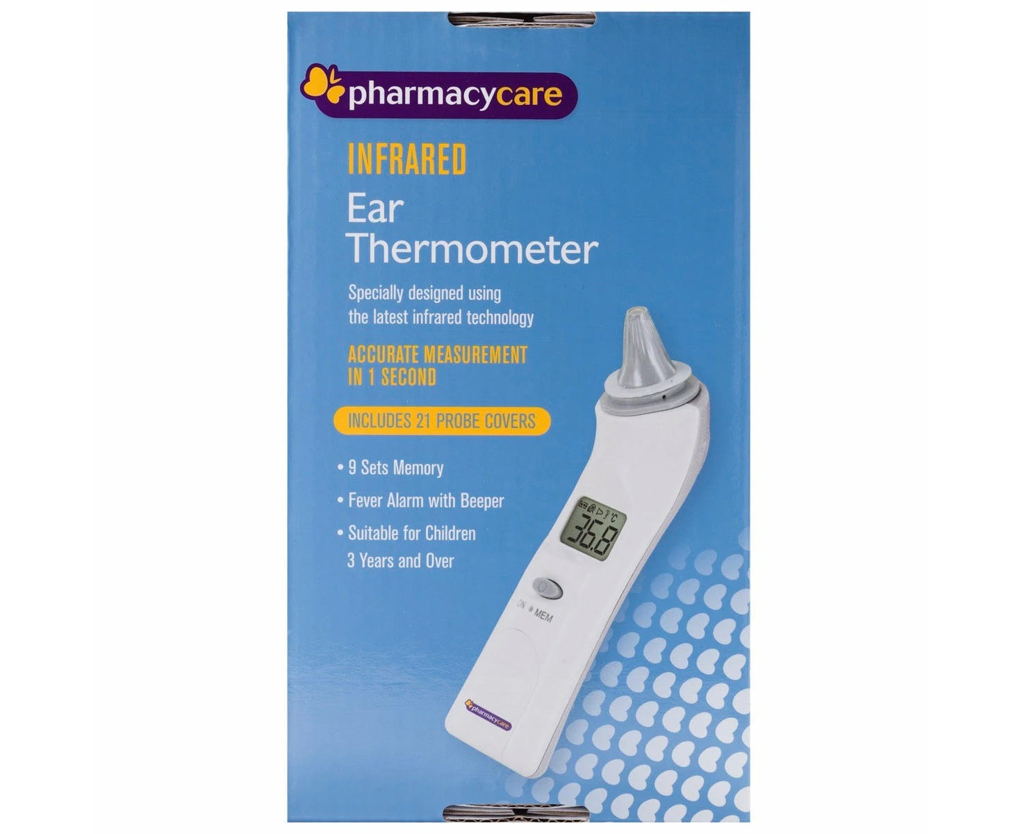 Pharmacy Care Thermometer Infrared Ear inc. Cover