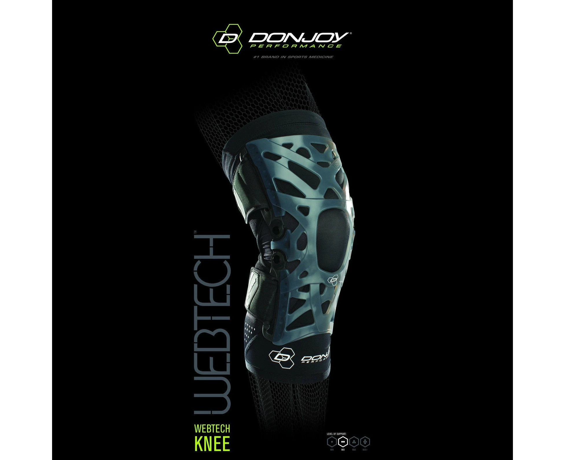 DONJOY WEBTECH LONG KNEE BRACE - Green