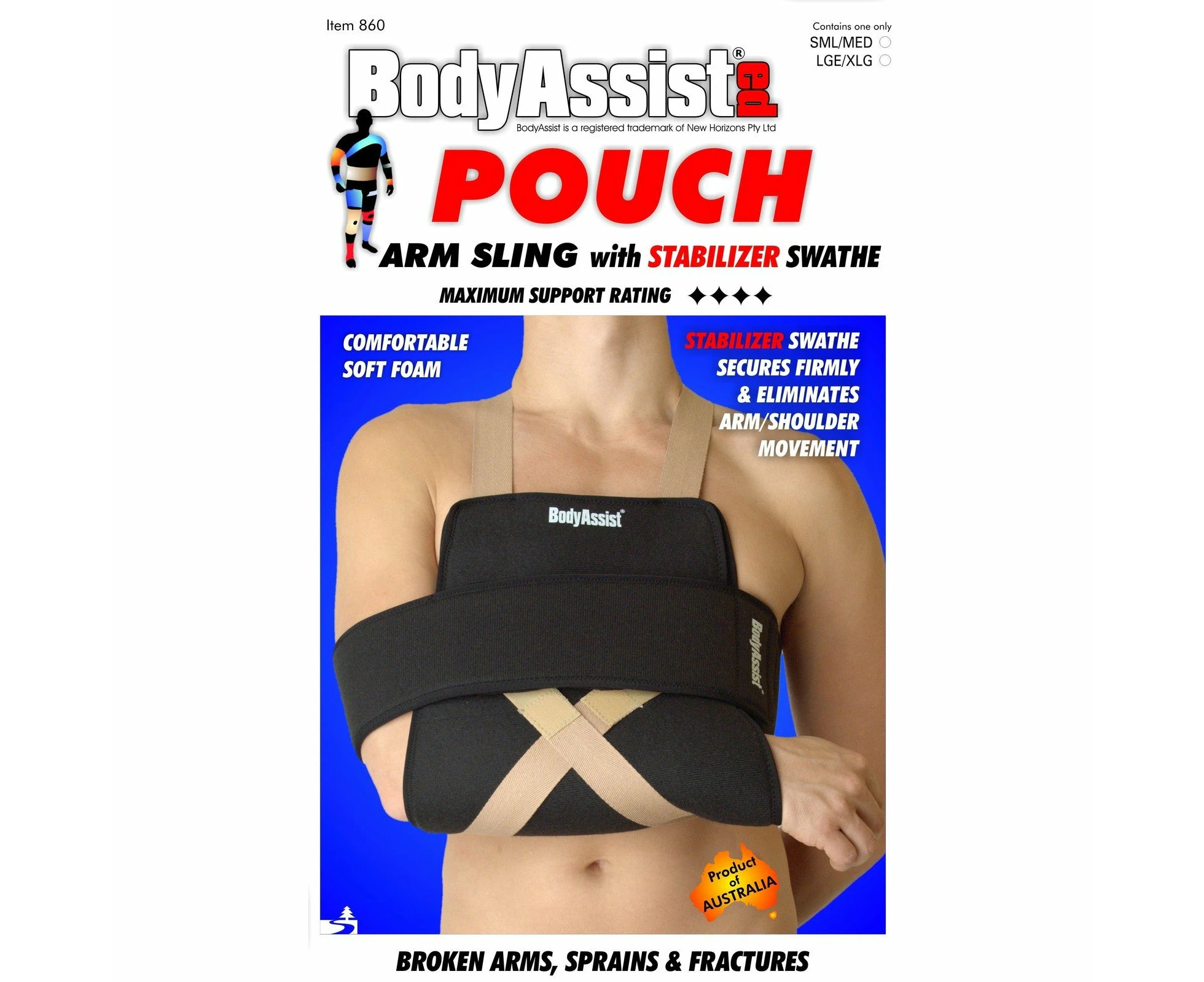 Bodyassist Pouch Arm Sling with Stabilization Swathe