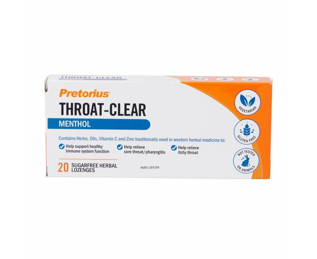 Pretorius Throat Clear Menthol 20s (Pack of 12)