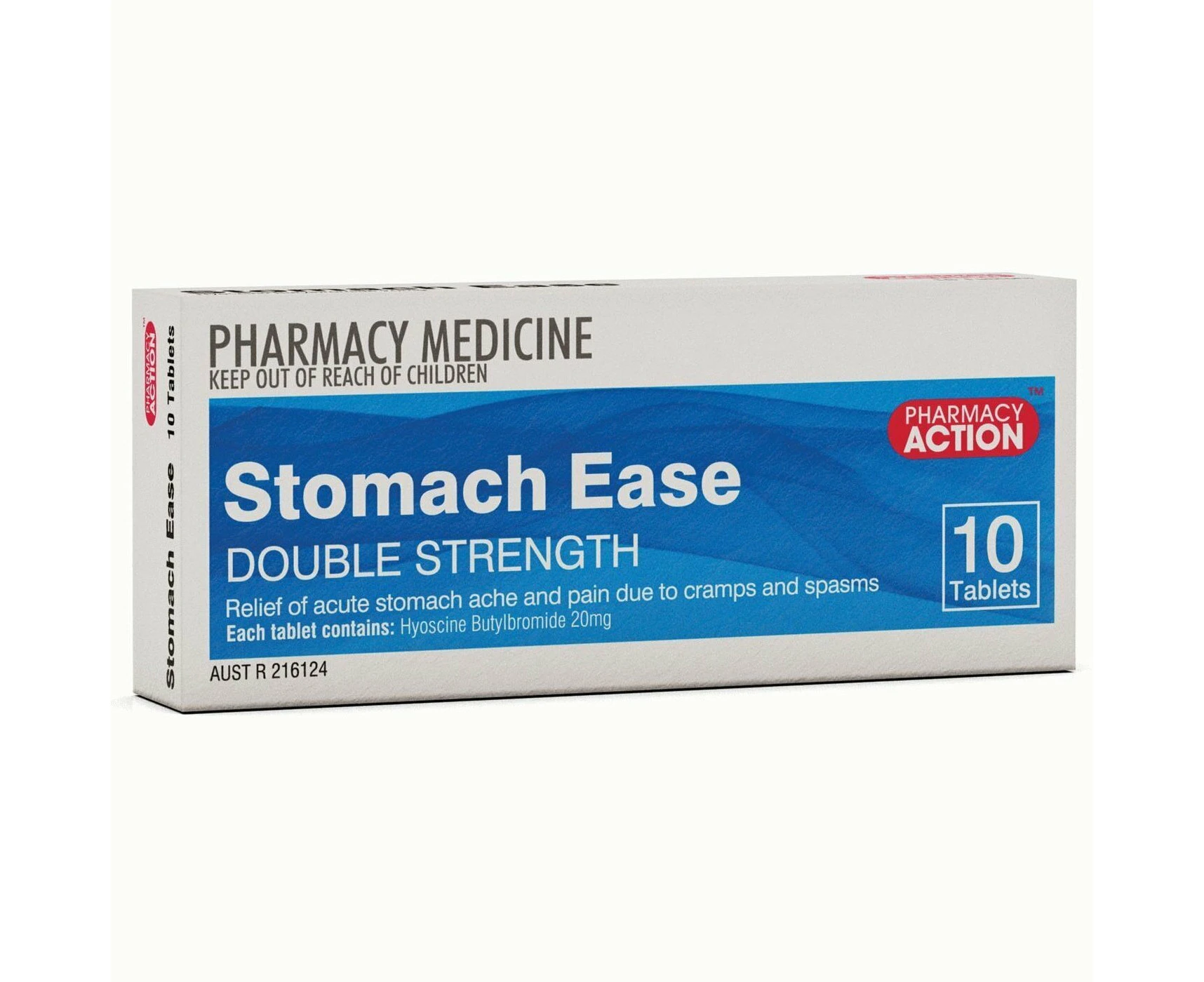 Pharmacy Action Stomach Ease Forte 10 Tabs (Generic for BUSCOPAN FORTE)