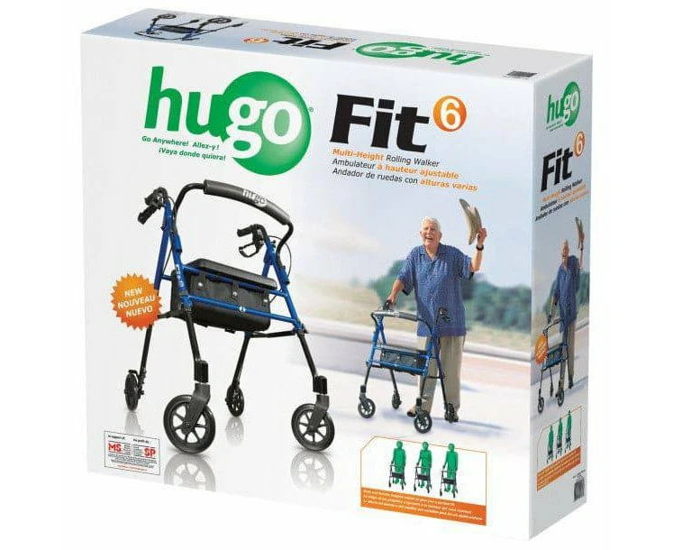 Hugo Fit 6 Rollator With Seat Blue