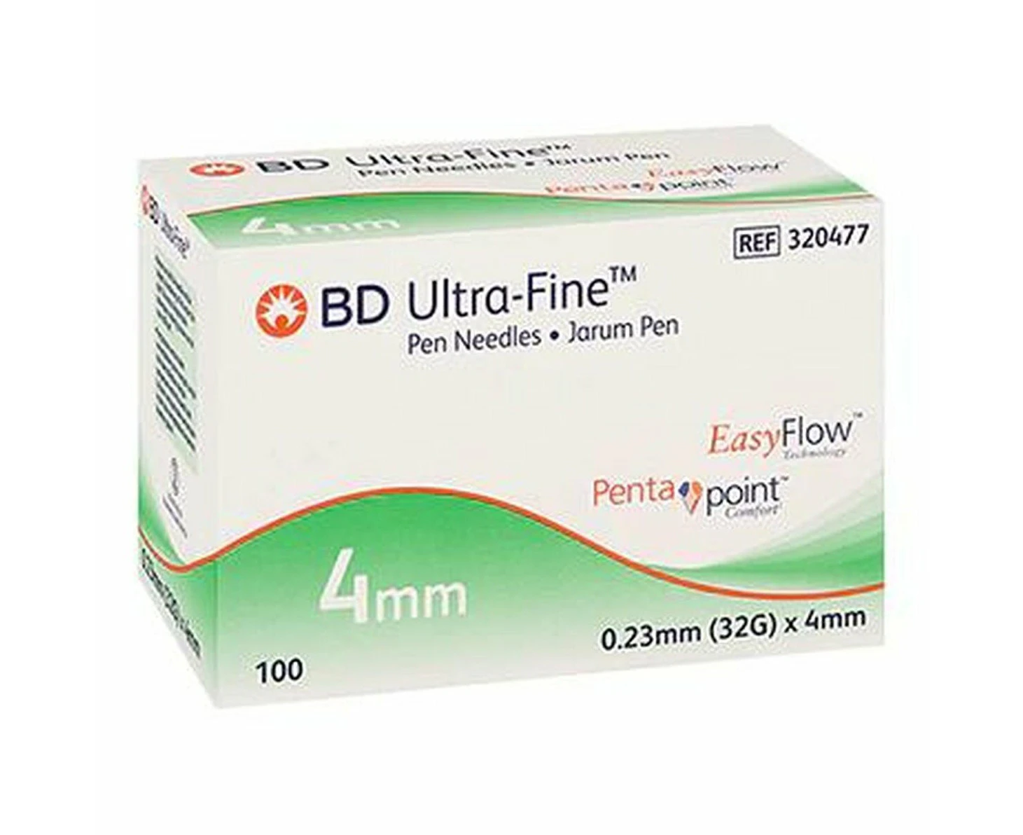 BD Ultra Fine Pen Needle 32g X 4mm 100 Needles