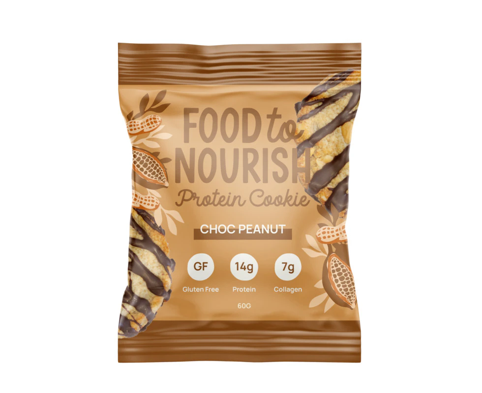 Food To Nourish Protein Cookie Choc Peanut 60g (Pack of 12)