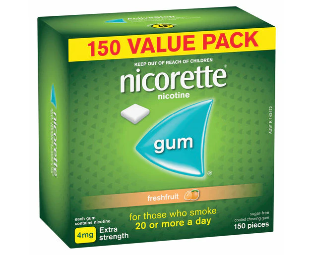 NICORETTE Nicotine Gum 4mg Extra Strength Fresh Fruit 150