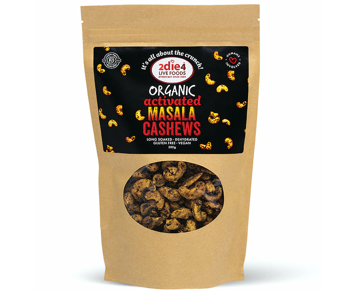 2die4 Live Foods Organic Activated Masala Cashews 120g