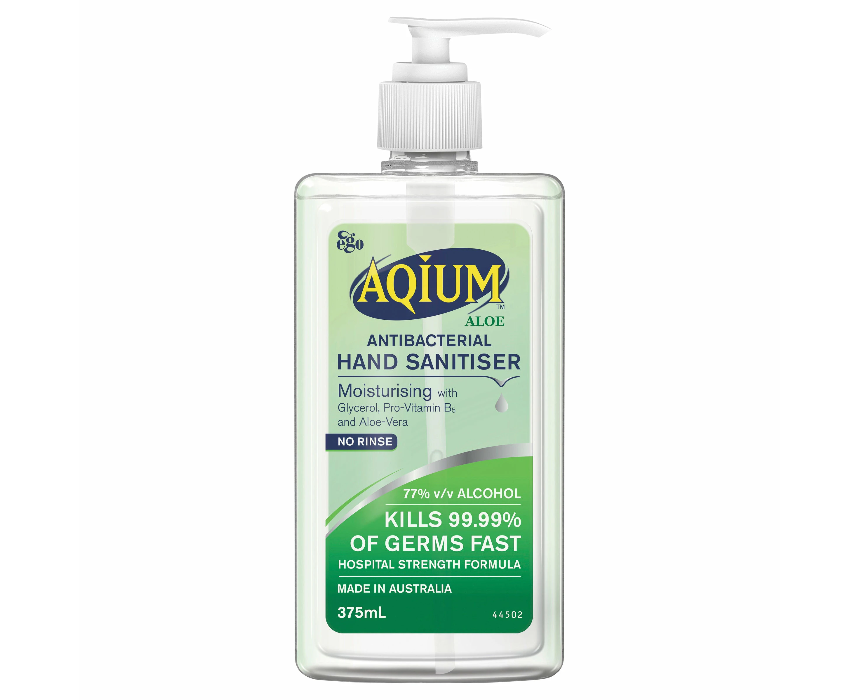 EGO Aqium with Aloe Antibacterial Hand Sanitiser 375mL