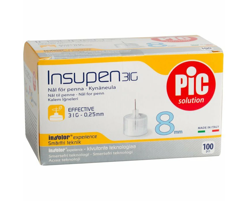 Insupen Pen Insulin Needle 31g 8mm 100PK