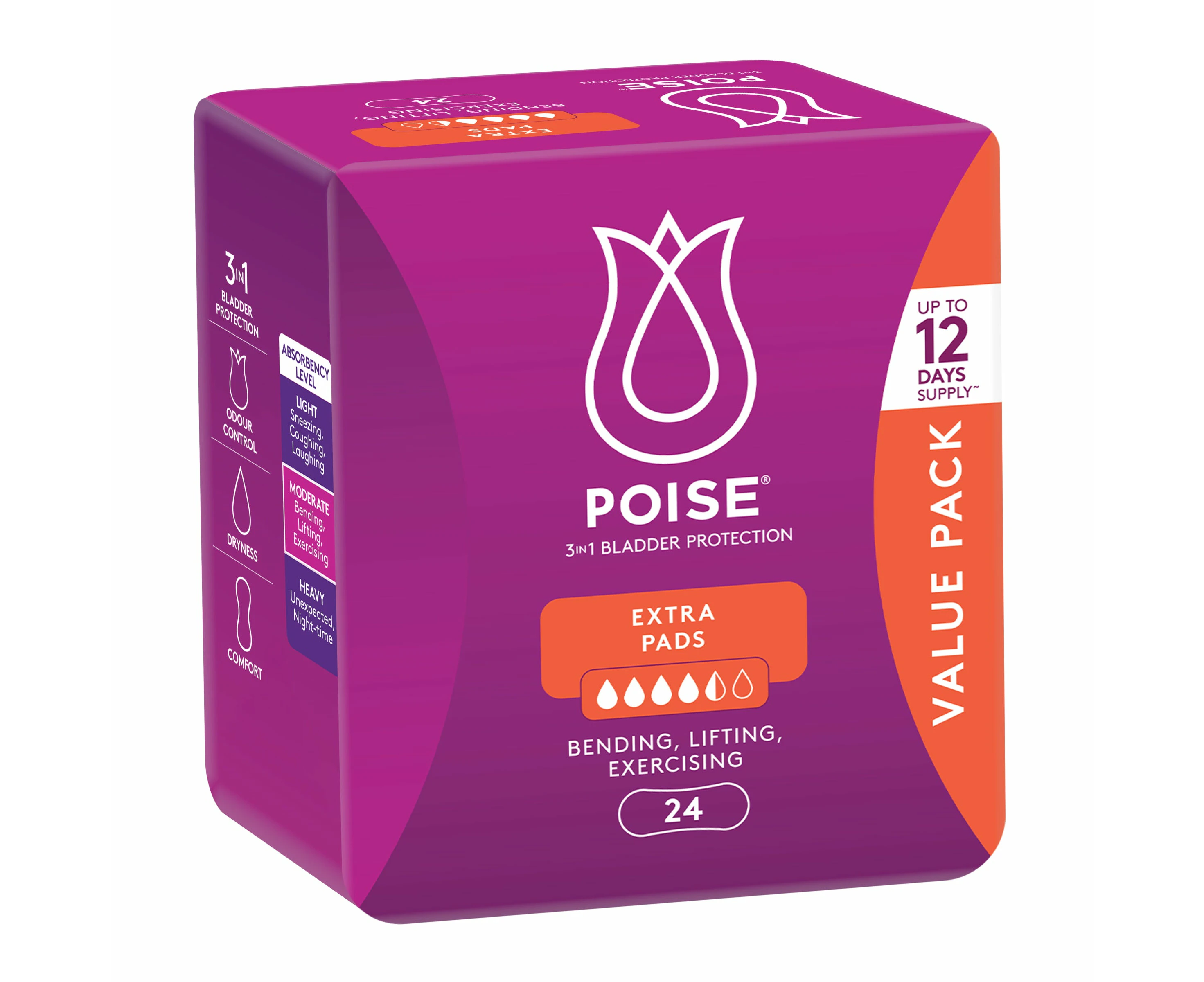 Poise Pads Extra 24 Pack