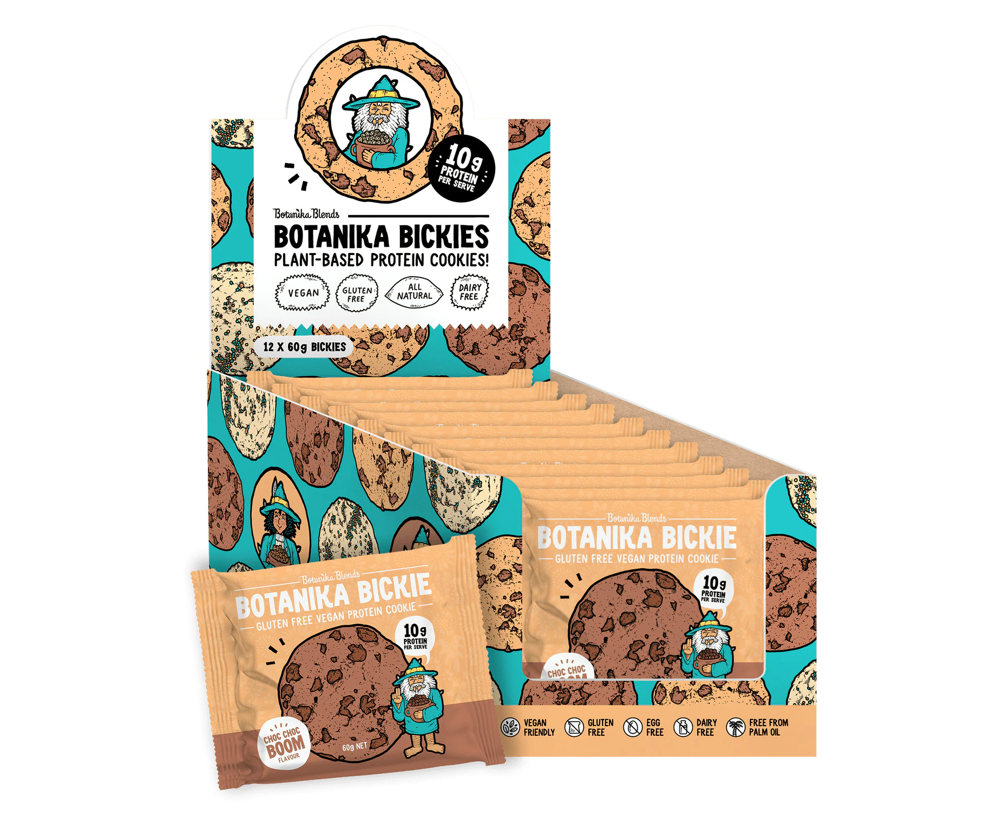 Botanika Blends Botanika Bickie Vegan Protein Cookie- Choc Choc Boom 60g 12 Pack