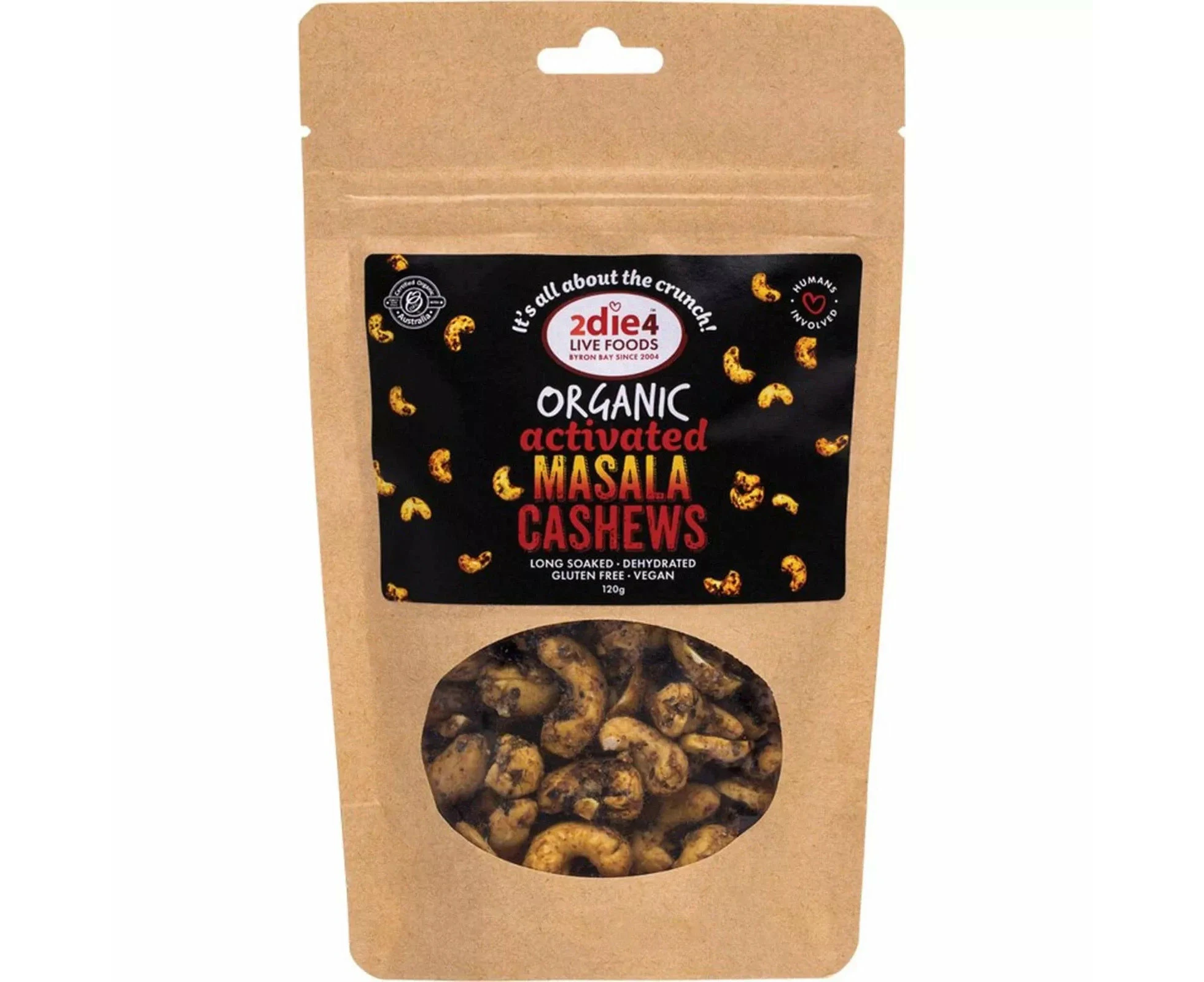 2die4 Live Foods Organic Activated Masala Cashews 300g