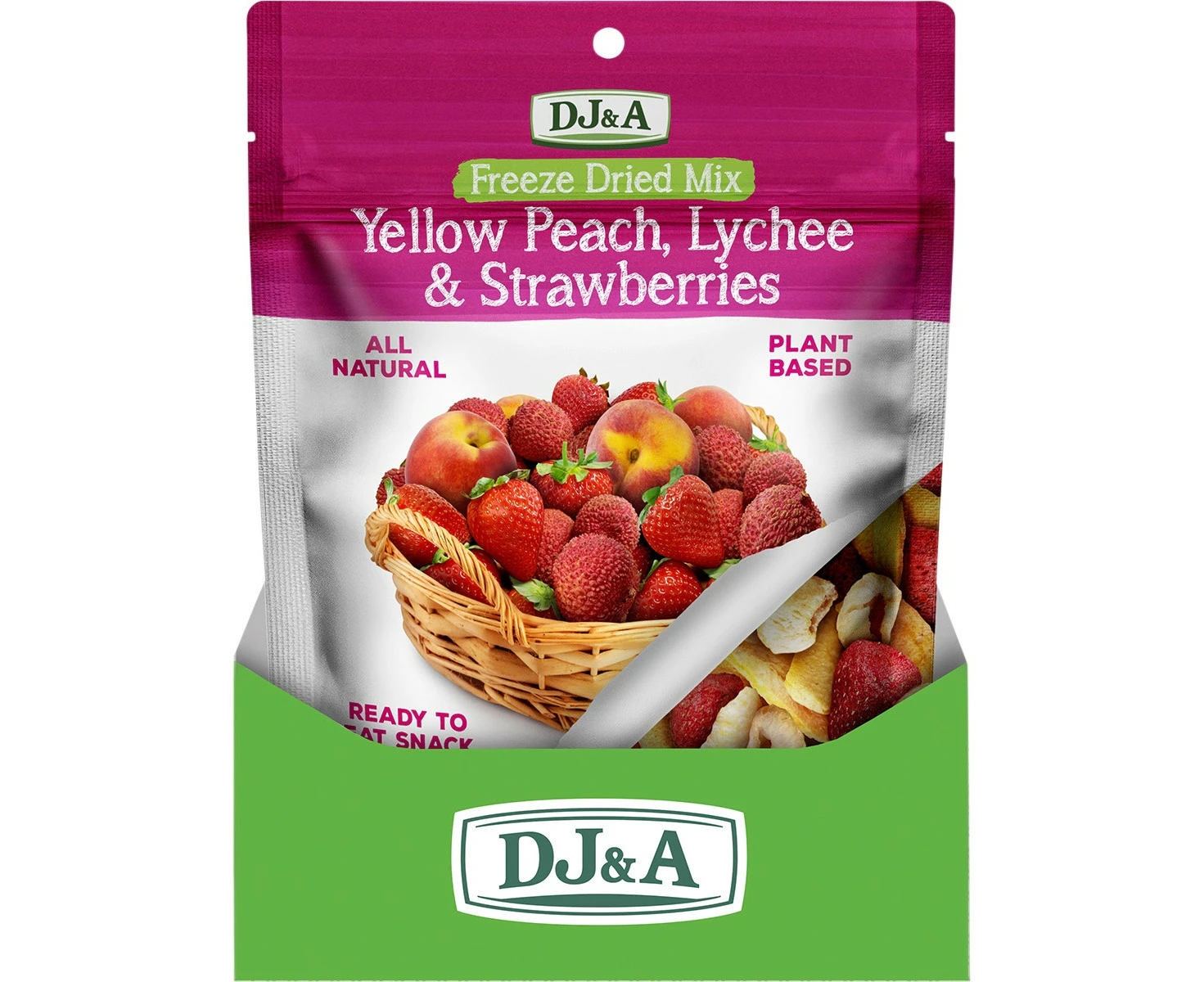 DJ&A Freeze Dried Yellow Peach, Lychee & Strawberries 10x35g