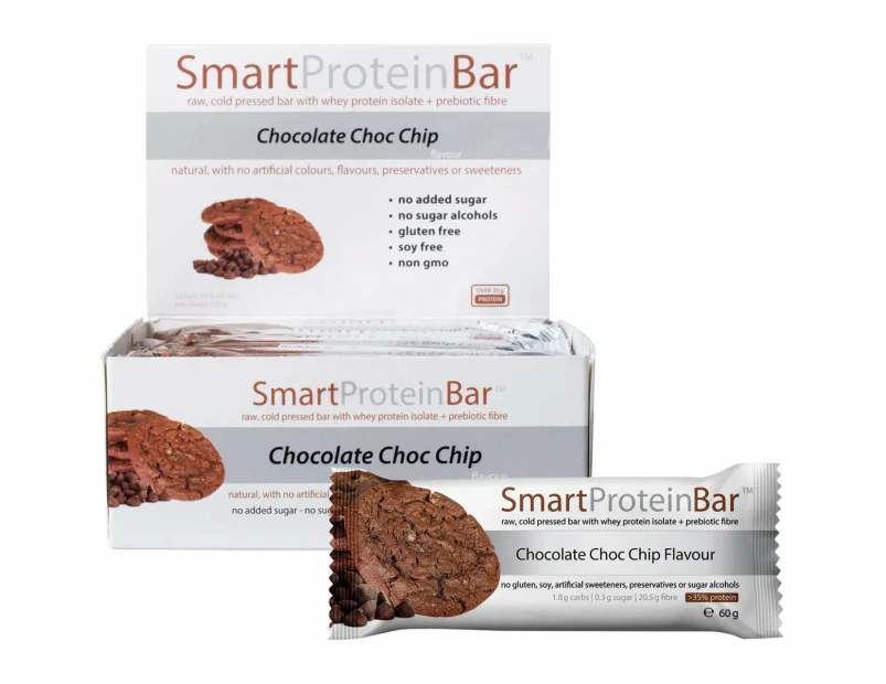 SMART PROTEIN BAR Chocolate Choc Chip Protein Bar 12x60g