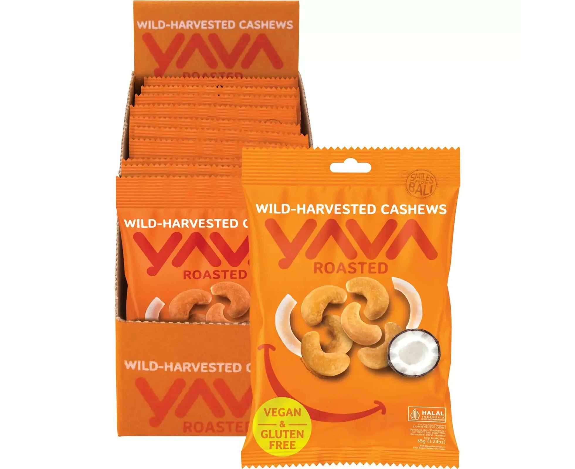 YAVA Wild-Harvested Cashews Roasted 10x35g