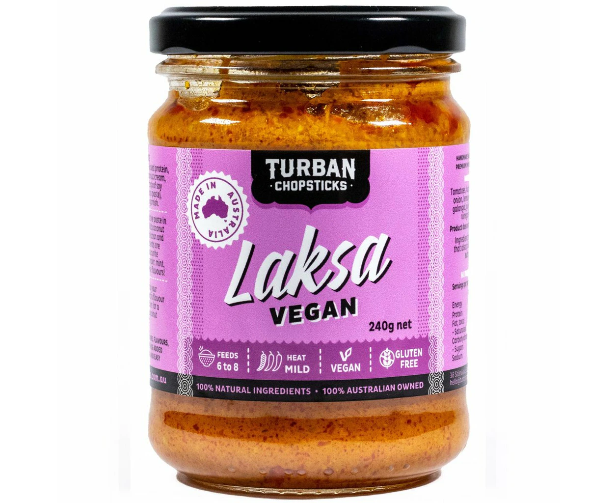 TURBAN CHOPSTICKS Curry Paste Laksa Vegan 240g