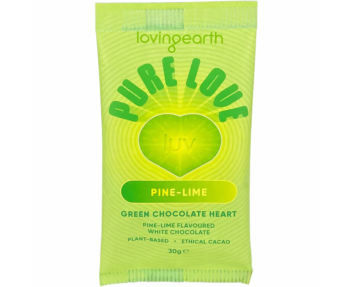 Loving Earth Pine-lime White Chocolate Heart 30g