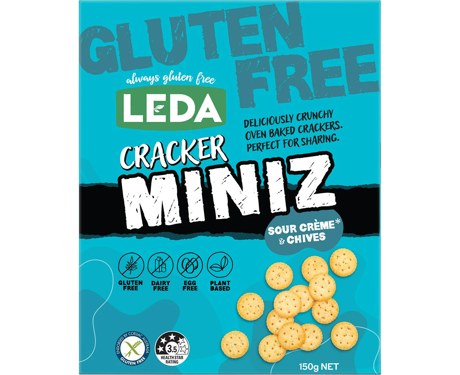 LEDA Cracker Miniz Sour Creme & Chives 6x150g