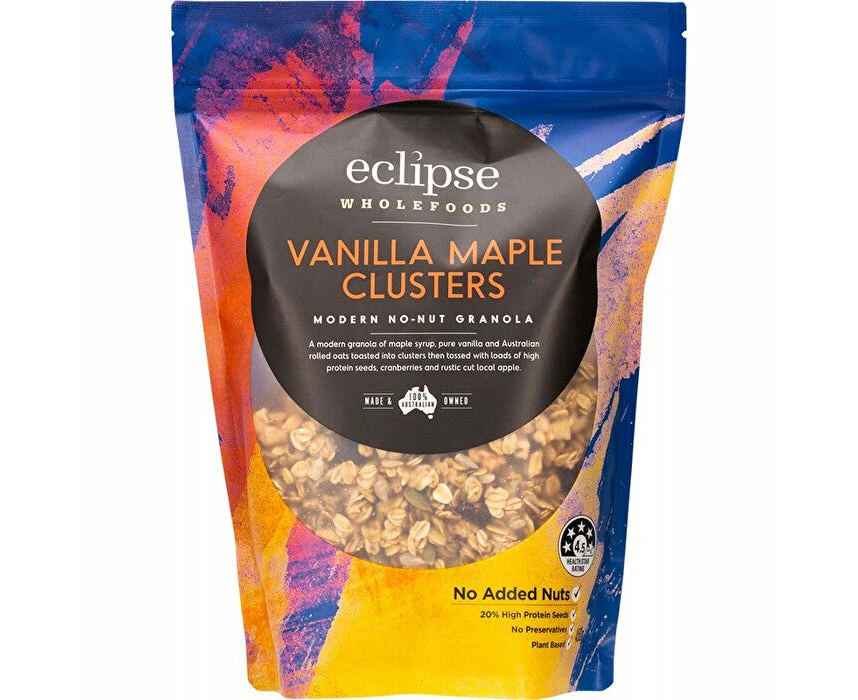 ECLIPSE ORGANICS Modern No-Nut Granola Vanilla Maple Clusters 450g