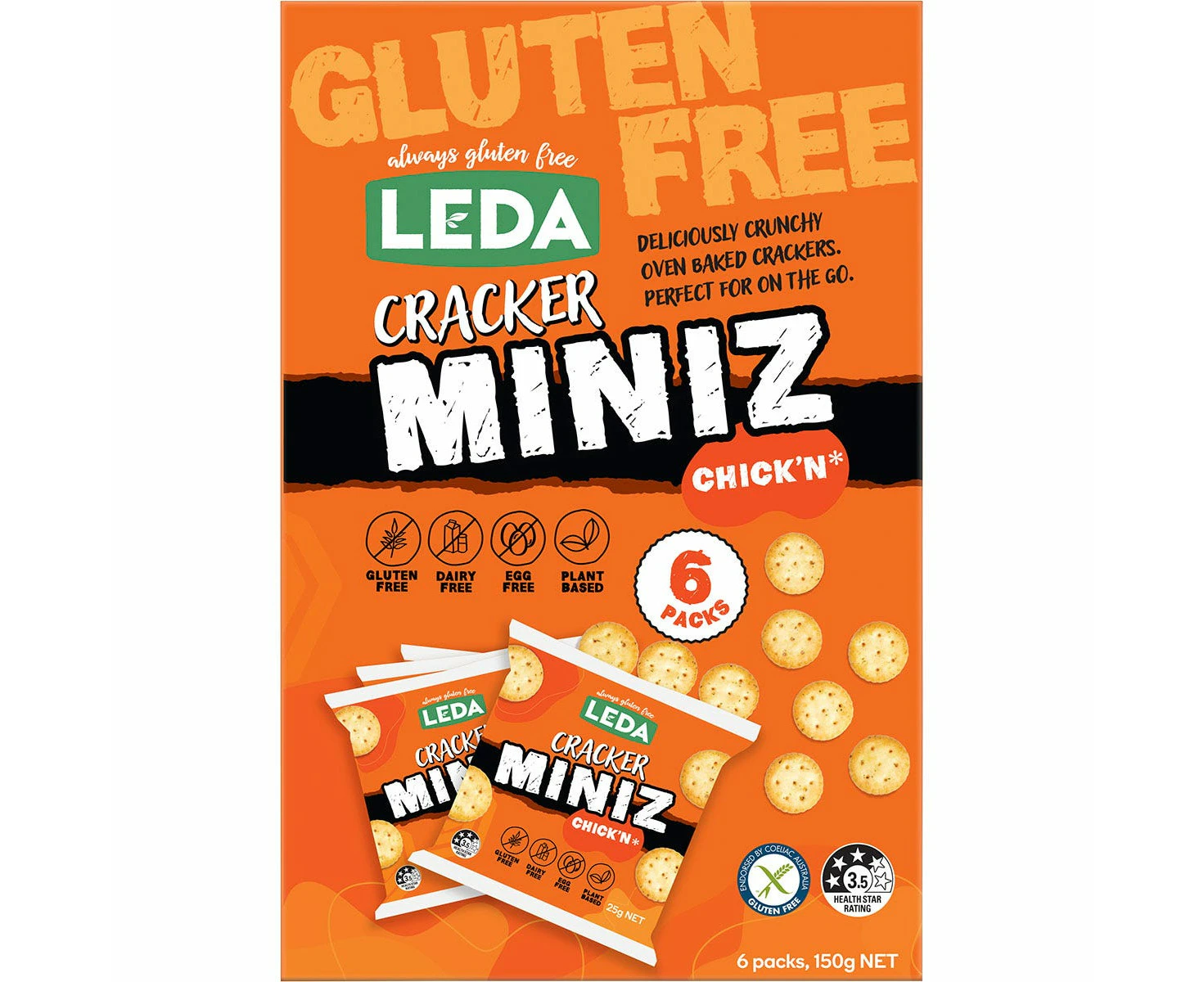 LEDA Cracker Miniz Chick'n Multipack 6x150g