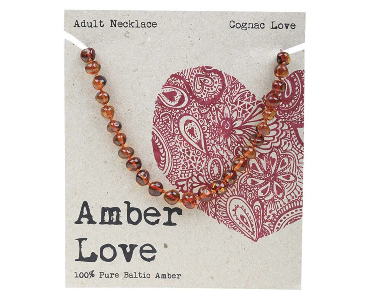 Baltic Amber Necklace - Cognac Love 46cm