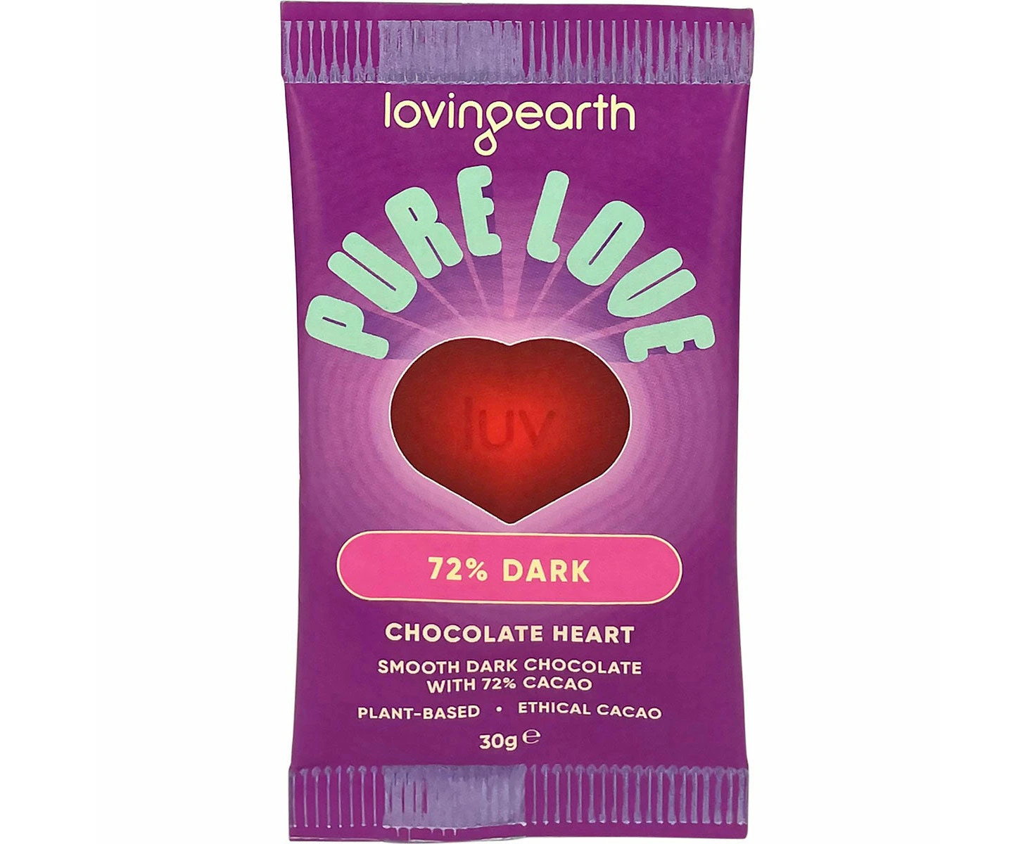 Loving Earth 72% Dark Chocolate Heart 30g