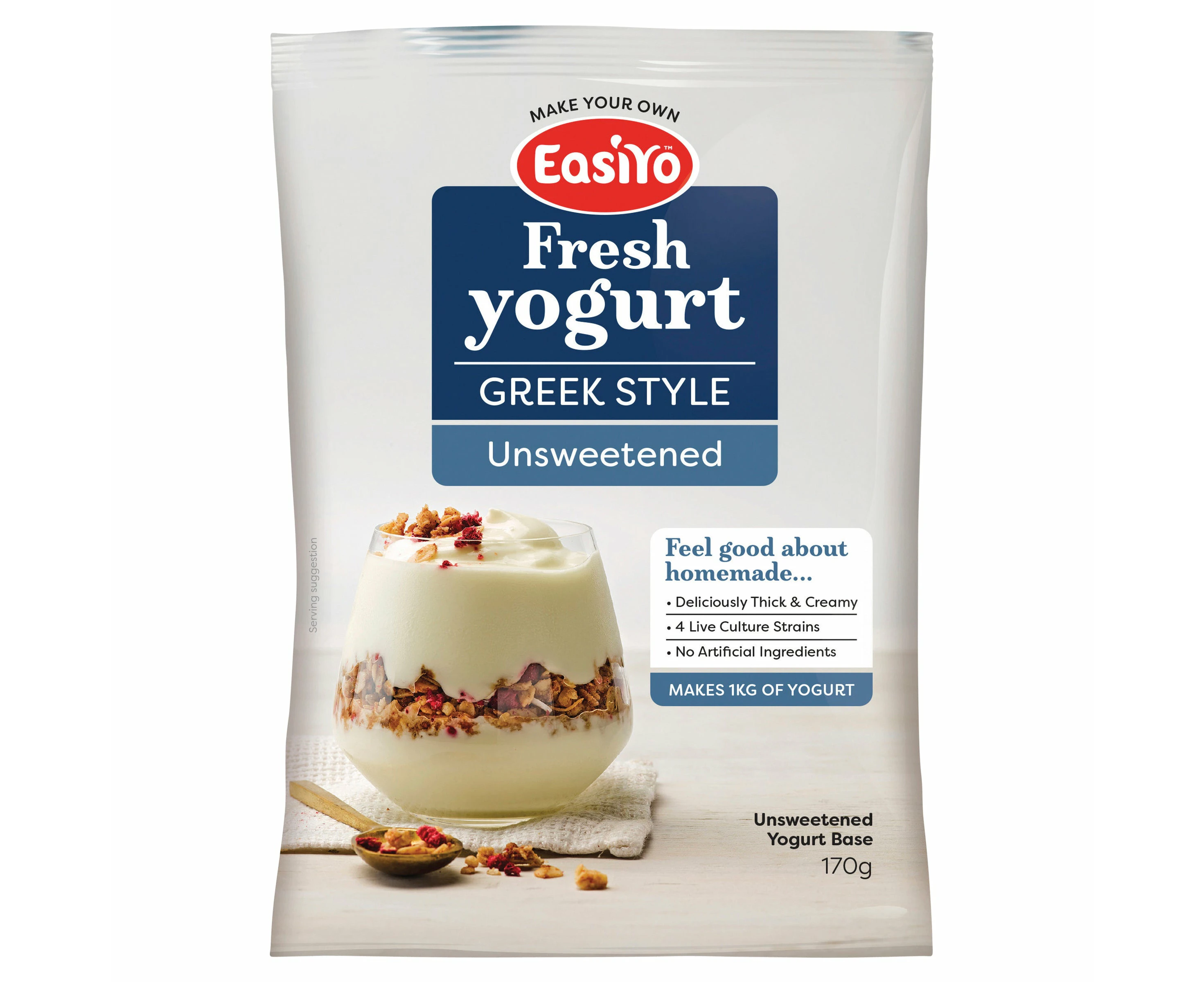 EasiYo Fresh Yogurt Low Fat Greek 170g (Pack of 8)