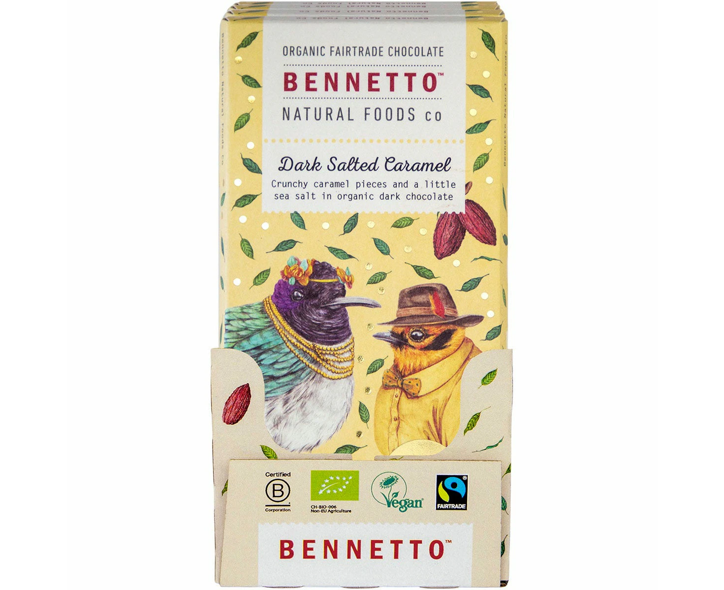 Bennetto Organic Dark Chocolate Dark Salted Caramel 12x80g