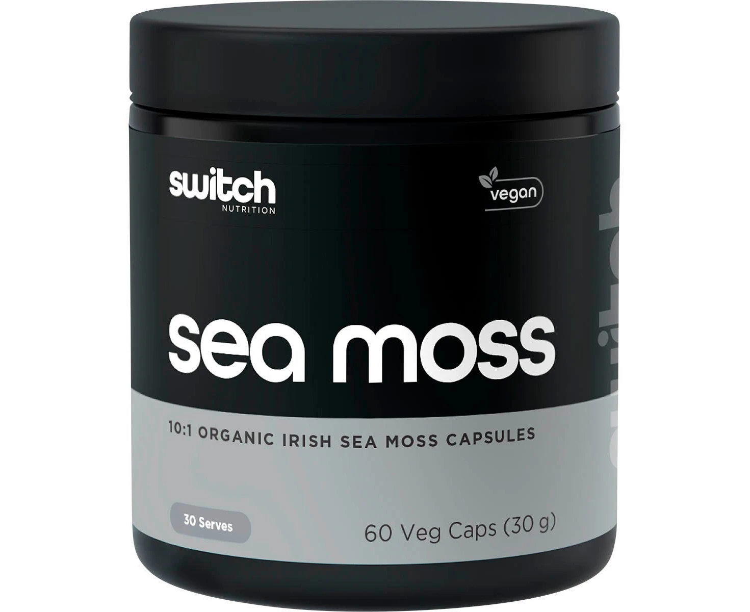 SWITCH NUTRITION Sea Moss 10:1 Organic Irish Sea Moss Capsules 60 Caps