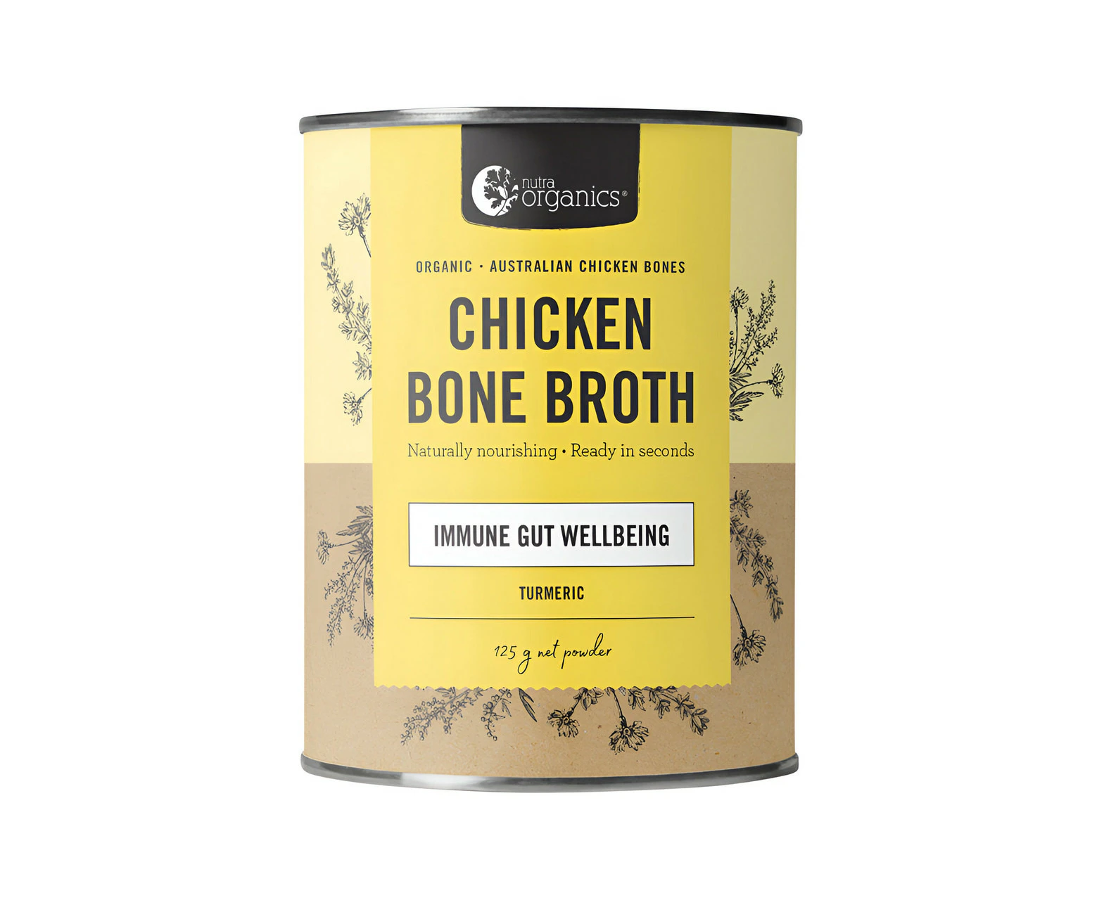 Nutra Organics Chicken Bone Broth Turmeric Powder 125g