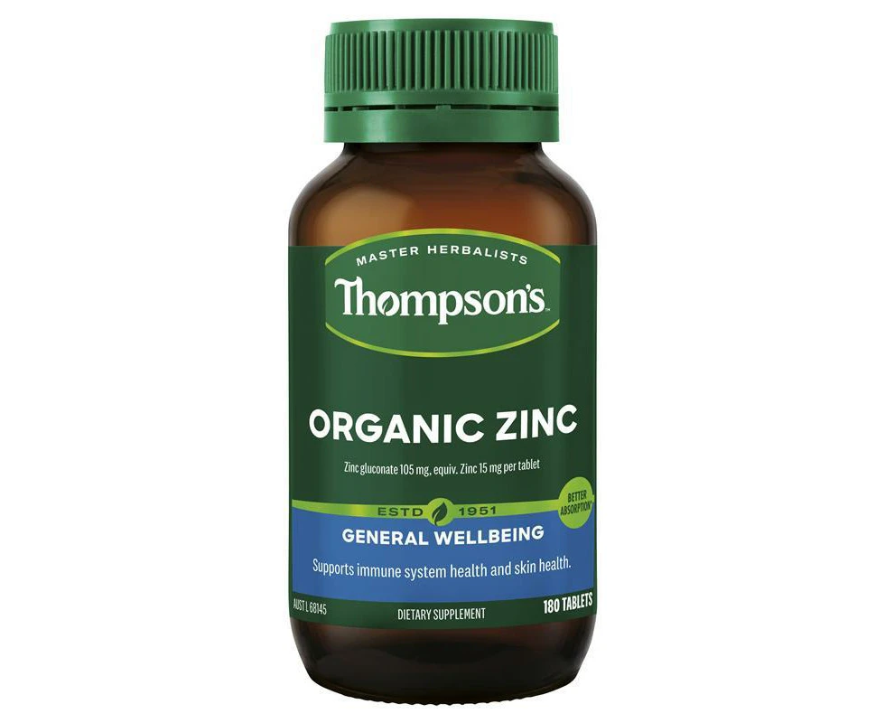 Thompson's Organic Zinc 180 Tablets