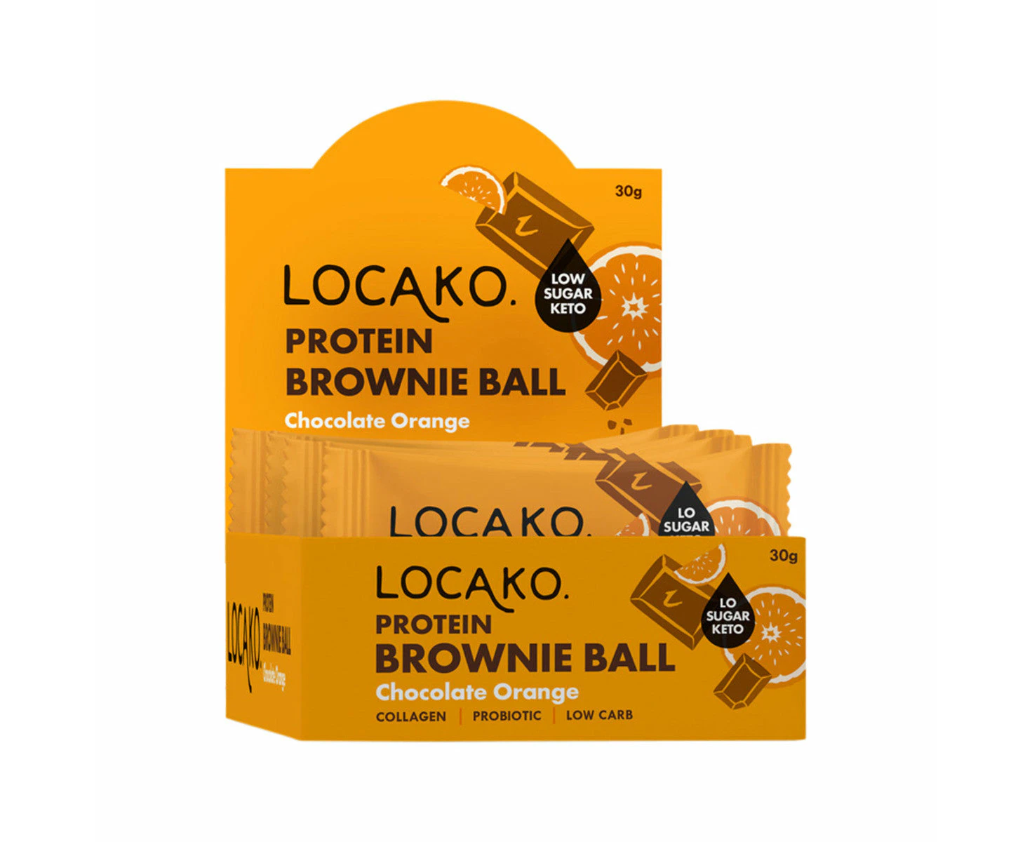 Locako Protein Brownie Ball Chocolate Orange 30g(Pack of 10)